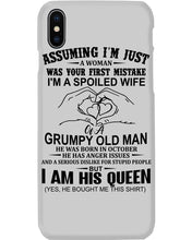 Load image into Gallery viewer, A Spoiled Wife Of An October Grumpy Old Man Birthday Meaningful Gift Phone case
