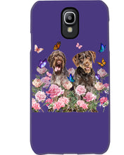 Load image into Gallery viewer, German Wirehaired Pointer With Peonies Gift For Dog Lovers Phone case
