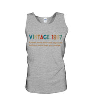 Load image into Gallery viewer, Vintage 1967 Knows More Than She Says And Notices More Than You Realize Unisex Tank Top
