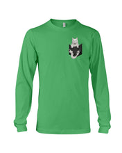 Load image into Gallery viewer, Cat In Your Front Pocket Great Gift For Cat Lovers Unisex Long Sleeve
