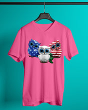Load image into Gallery viewer, Lovely Phone Case Three Owl With US Flag Gift For Owl Lovers Guys V-Neck
