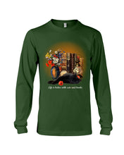 Load image into Gallery viewer, Black Cat Life Is Better With Books Gift For Cat Lovers Unisex Long Sleeve
