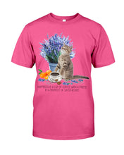 Load image into Gallery viewer, Cat With Coffee Is The Satisfaction Gift For Cat Lovers Guys Tee
