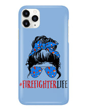 Load image into Gallery viewer, Firefighter Make You Life Safe Lady With Blue Ribbonhead Gift For Women Phone case
