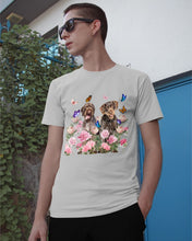 Load image into Gallery viewer, German Wirehaired Pointer With Peonies Gift For Dog Lovers Guys Tee
