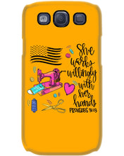 Load image into Gallery viewer, She Works Willingly With Her Hands Gift For Sew Lovers Phone case
