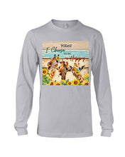 Load image into Gallery viewer, Giraffe Today I Choose To Be Happy Gift For Women Unisex Long Sleeve
