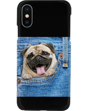 Load image into Gallery viewer, baby Pug In Denim Pocket Gift For Dog Lovers Phone case
