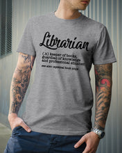 Load image into Gallery viewer, Librarian Keeper Of Books Guardian Of Knowledge Custom Gift For Librarian Guys Tee
