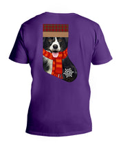Load image into Gallery viewer, Santa Border Collie In Stock Gift For Dog Lovers Guys V-Neck
