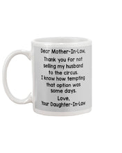 Load image into Gallery viewer, Daughter In Law Gift For Mother In Law I Know How Tempting That Option Was Some Days Mug
