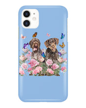 Load image into Gallery viewer, German Wirehaired Pointer With Peonies Gift For Dog Lovers Phone case
