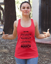 Load image into Gallery viewer, This Girl Has Fought A Thousand This Girl Was Born In March Ladies Flowy Tank
