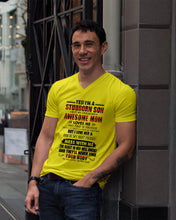 Load image into Gallery viewer, A Stubborn Son Of A Freaking Awesome Mom I Love Her Gift For Mama Guys V-Neck
