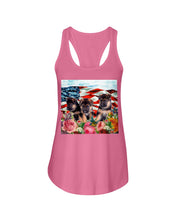 Load image into Gallery viewer, American Flag Sky Flower German Shepherd Gift For Dog Lovers Ladies Flowy Tank
