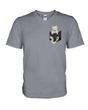 Load image into Gallery viewer, Cat In Your Front Pocket Great Gift For Cat Lovers Guys V-Neck
