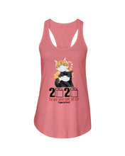 Load image into Gallery viewer, 2020 The Year When Shit Got Real Trending For Cat Lovers Ladies Flowy Tank

