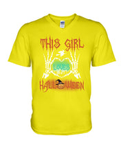 Load image into Gallery viewer, This Girl Loves Halloween Gift For Girls Guys V-Neck
