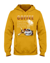 Load image into Gallery viewer, Coffee Christ Offers Forgiveness For Everyone Everywhere Hoodie
