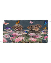 Load image into Gallery viewer, German Wirehaired Pointer With Peonies Gift For Dog Lovers Cloth Face Mask
