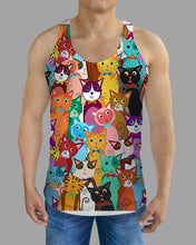 Load image into Gallery viewer, Colorful Cartoon Cat Face Gift For Cat Lovers Unisex Tank Top
