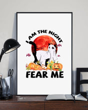 Load image into Gallery viewer, I Am The Night Fear Me Ghost Cat Gift For Cat Lovers Vertical Poster

