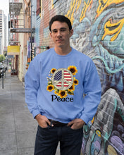 Load image into Gallery viewer, Peace Sign Sunflower Birthday Gift For Girls Sweatshirt
