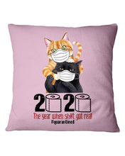 Load image into Gallery viewer, 2020 The Year When Shit Got Real Trending For Cat Lovers Pillow Cover
