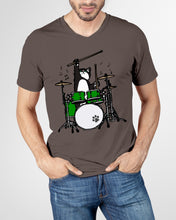 Load image into Gallery viewer, Funny Cat Playing Drums Great Gift For Cat Lovers Guys V-Neck
