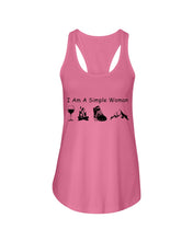 Load image into Gallery viewer, Simple Woman Loves Wine Camping Shoes And Climbing Ladies Flowy Tank
