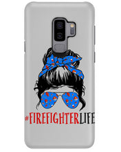 Load image into Gallery viewer, Firefighter Make You Life Safe Lady With Blue Ribbonhead Gift For Women Phone case
