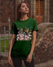 Load image into Gallery viewer, German Wirehaired Pointer With Peonies Gift For Dog Lovers Guys Tee
