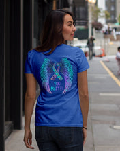 Load image into Gallery viewer, You Matter Ribbon Awareness With Angel Wings Ladies Tee

