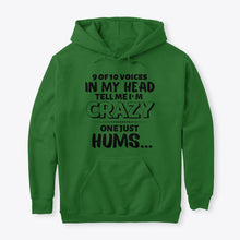 Load image into Gallery viewer, 9 Of 10 Voices In My Head Tell Me I'm Crazy One Just Hums Hoodie
