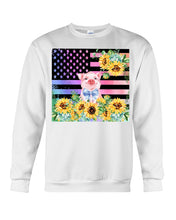 Load image into Gallery viewer, Pig America Flag Sunflower Special Custom Design Sweatshirt
