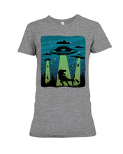 Load image into Gallery viewer, UFA Dinosaur T Rex Sky Full Of Stars Ladies Tee
