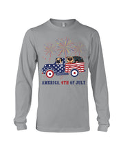 Load image into Gallery viewer, America 4th Of July Truck Pug Gift For Dog Lovers Unisex Long Sleeve
