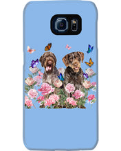 Load image into Gallery viewer, German Wirehaired Pointer With Peonies Gift For Dog Lovers Phone case
