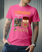 Load image into Gallery viewer, Librarian Powered By Coffee  Custom Design For Book Lovers Guys Tee
