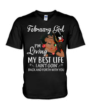 Load image into Gallery viewer, Betty Boop February Girl Living My Best Life Birthday Meaningful Gift Guys V-Neck
