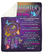 Load image into Gallery viewer, Dreamcatcher With Purple Feather Mom Gift For Daughter Believe In Yourself Sherpa Blanket
