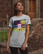 Load image into Gallery viewer, Pig America Flag Sunflower Special Custom Design Guys Tee
