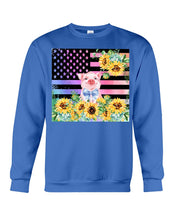 Load image into Gallery viewer, Pig America Flag Sunflower Special Custom Design Sweatshirt
