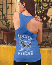 Load image into Gallery viewer, Gift For Wife I Asked God To Make Me A Better Woman Ladies Flowy Tank
