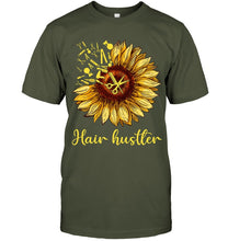 Load image into Gallery viewer, Hair Hustler Sunflower Trending Gift For Friends Guys Tee
