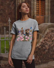 Load image into Gallery viewer, German Wirehaired Pointer With Peonies Gift For Dog Lovers Guys Tee
