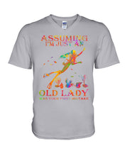 Load image into Gallery viewer, Assuming I'm Just An Old Lady Was Your First Mistake Guys V-Neck
