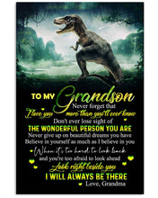 Load image into Gallery viewer, Grandma Gift For Grandson Look Right Beside You I'll Always Be There Vertical Poster
