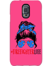 Load image into Gallery viewer, Firefighter Make You Life Safe Lady With Blue Ribbonhead Gift For Women Phone case
