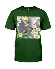 Load image into Gallery viewer, Hummingbird With English Daisy Gift For Birds Lovers Guys Tee
